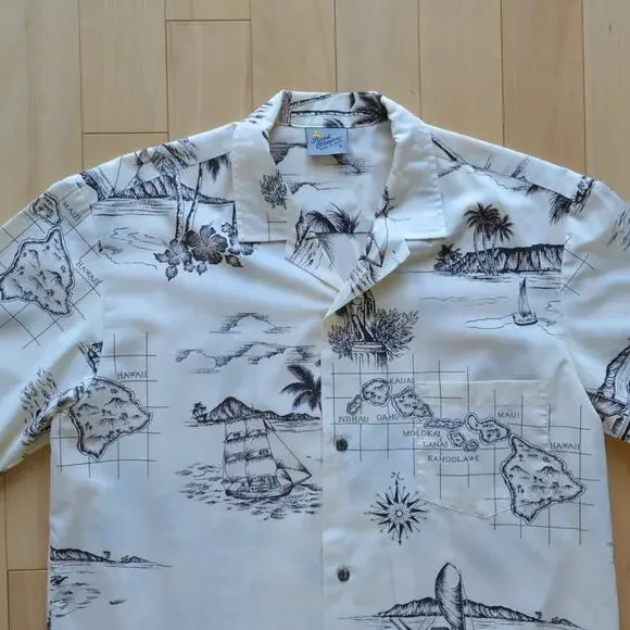Made in Hawaii Royal Creations Hawaiian Shirt Button Up Size L - Picture 2 of 4